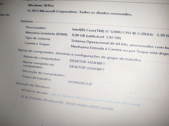 Core i5 Hp quinta geração SSD 128 8gb bateria sem durabilidade carregador original . 