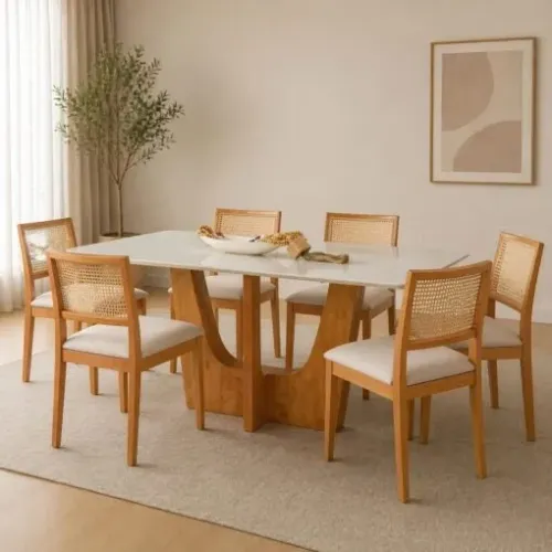 Mesa Brávida com 6 cadeiras Promo - Entrega Rápida 