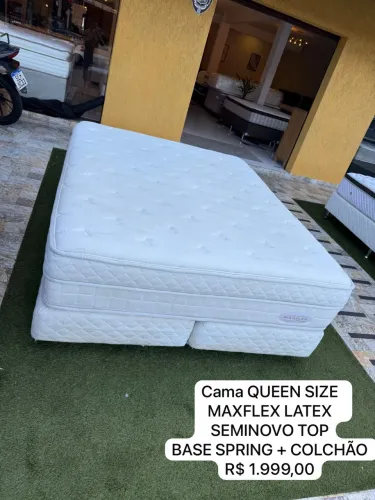 Colchão queen MAXFLEX LÁTEX SEMINOVO COM BASE - Entrego!