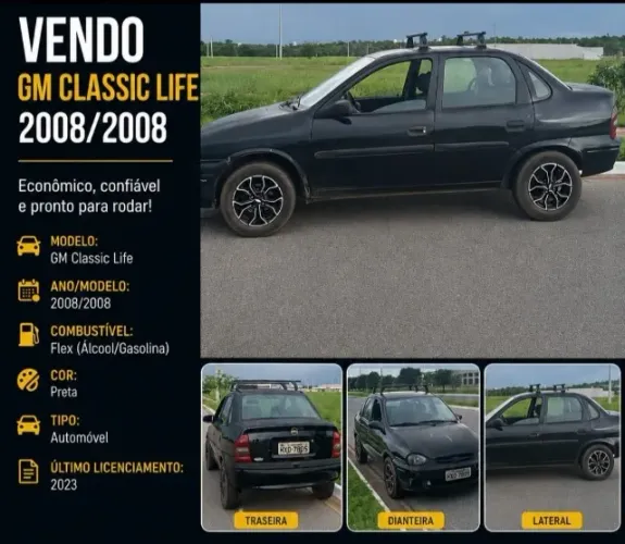 Chevrolet Corsa SED Class.life 1.0/1.0 Flexpower (álcool) 2008