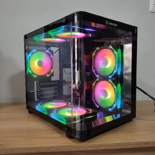 Gabinete Gamer Aquário com 7 Fans ARGB