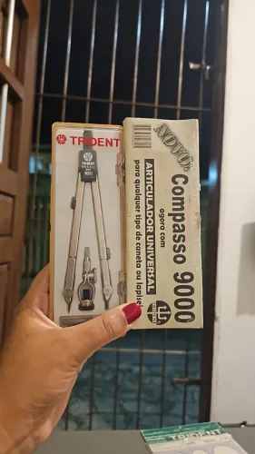 Compasso Técnico Profissional Completo Modelo 9000 - Trident (acompanha pontas grafite)