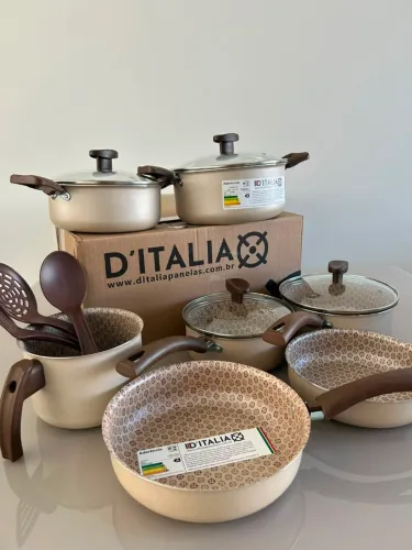 Jogo de Panelas Antiaderente 10 Peças | Kit Completo para Cozinha