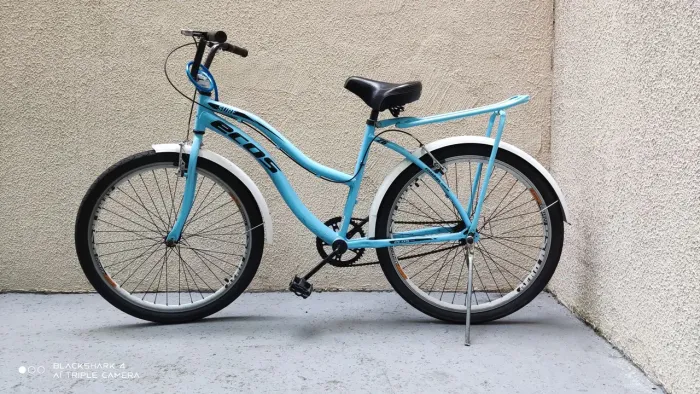 Bicicleta ECOS, cor azul Aro 26 em alumínio.