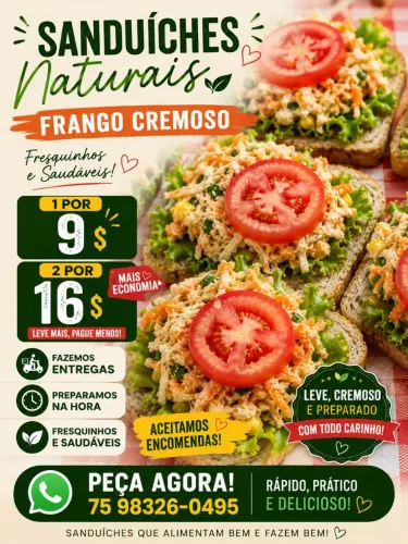 Sanduíches naturais.