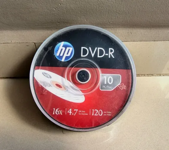 DVD-R HP 16x 4.7GB 120min - Bolo com 10 Unidades Lacrado