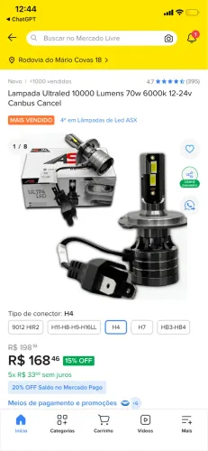 Lâmpada led canbus