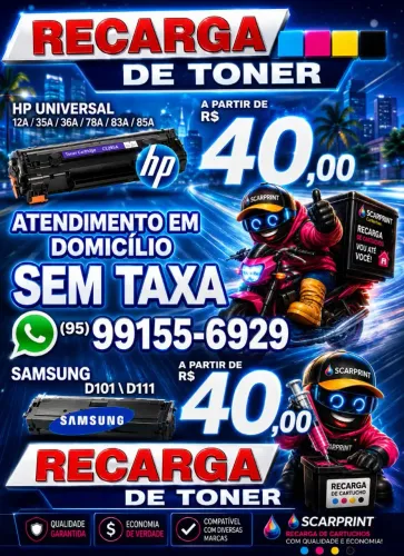 Recarga e venda de toner de impressora