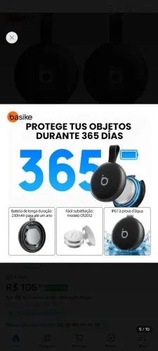 Basike Mini Localizador Smart Tag Rastreador GPS Compatível iPhone Apple Find My e Android