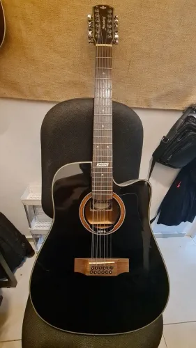 Violão 12 Cordas Strinberg AF-412C BK + Capa + Encordoamento Reserva