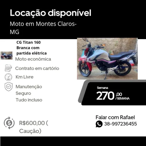 *Alugo moto para motorista de aplicativo Uber, 99, indriver*