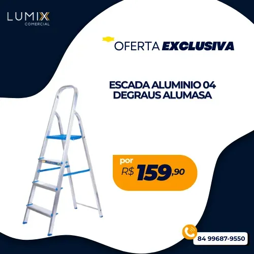 ESCADA ALUMINIO 04 DEGRAUS ALUMASA