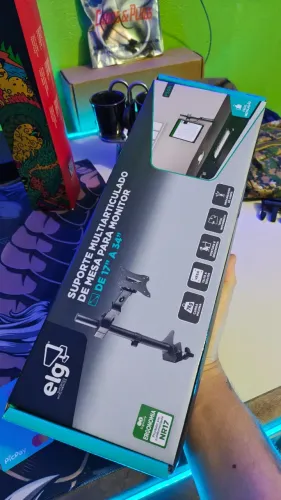 Suporte Articulado de Mesa para Monitores de 17? a 34? ELG, F50N novo lacrado