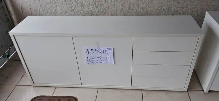MÓVEIS BRANCOS EM MDF À VENDA - RACK, GAVETEIRO E PAINEL!
