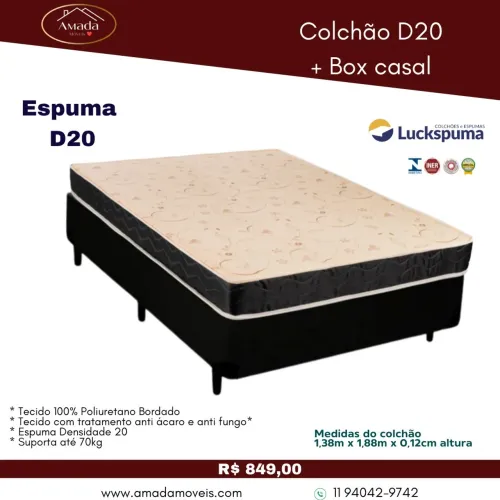 Cama box com colchão espuma , à pronta entrega