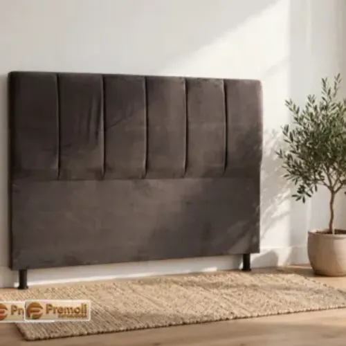 Cabeceira Palito Suede 158x Cor Marrom Premoli Pode Ter Variação De Cor