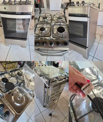 Fogão Brastemp 4 Bocas Branco com Duas Prateleiras com Alturas Ajustáveis - BFO4NBB