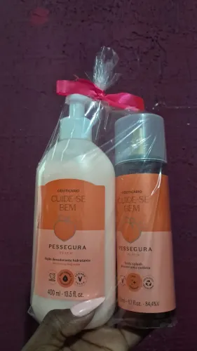 Produtos Boticário Disponível Hidratante Pessegura 400 ML + Body Splash 350 ML