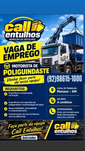 Motorista para poliguincho com experiência