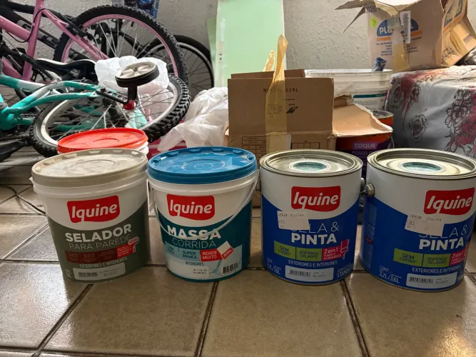 tinta preparada, selador e massa
