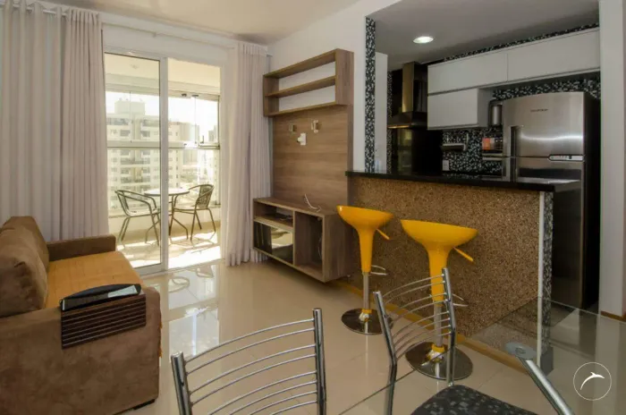 Apartamento com 1 Quarto e Varanda Gourmet, mobiliado no Le Paysage - Águas Claras