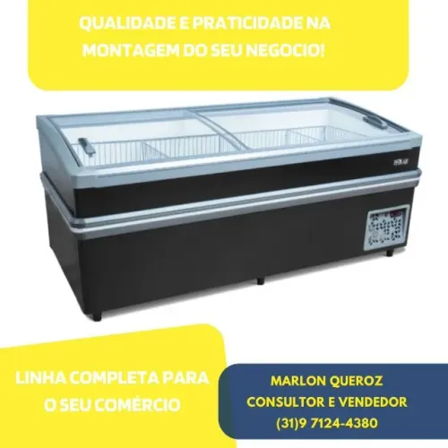 Ilha para Congelados Vidro Curvo 2M Polar