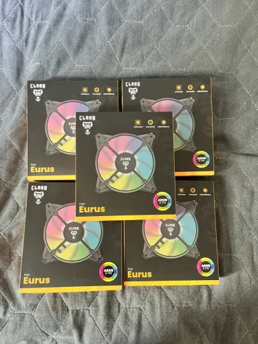 Kit 5 fans argb 6 pinos