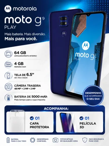 Celular Motorola Moto G9 PLAY  64 GB de armazenamento