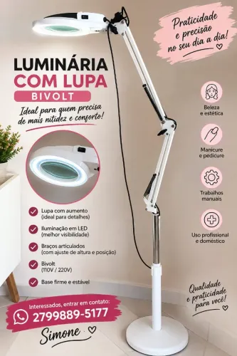 Luminária com lupa bivolt