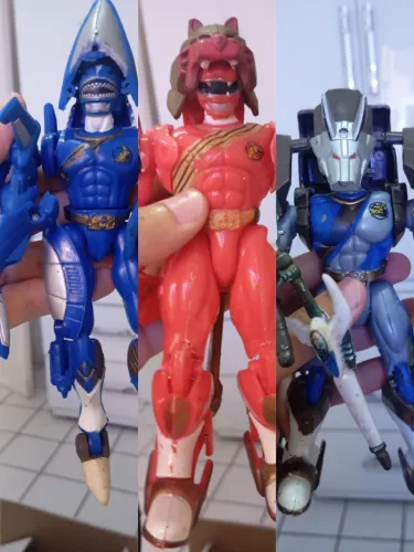 Kit 3 Power Rangers força animal