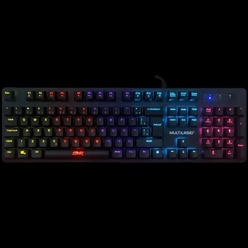 Teclado Gamer Mecânico Multilaser GK500, LED RAINBOW