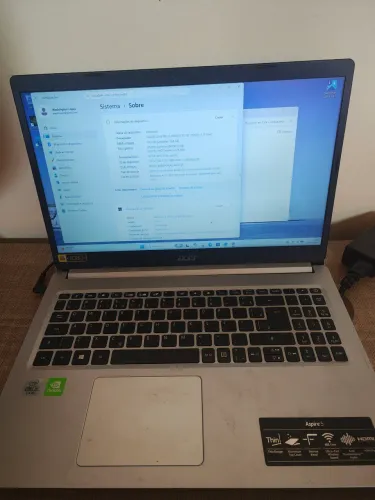 Notebook Acer Aspire 5 com placa NVidia MX350