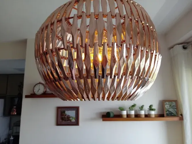 Lustre luminária pendente Tok&Stok cobre retrô 45cm