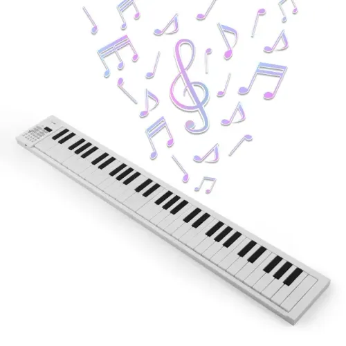 Teclado Eletrónico Dobrável 61 Teclas - Piano Digital Portátil 