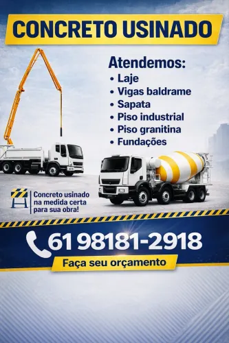 Concreto usinado na medida certa mais bombeamento