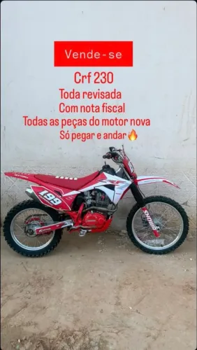 Vendo Honda CRF 230 F, ano 2019.