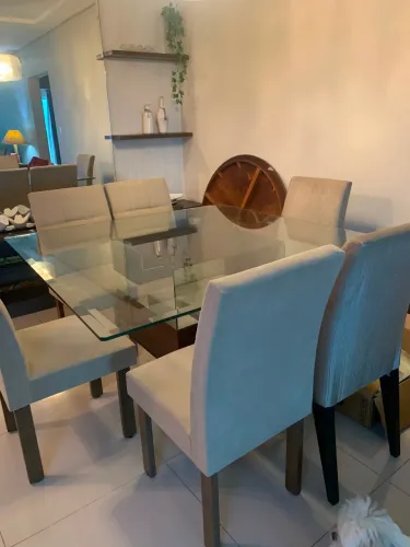 Mesa de vidro 8 lugares