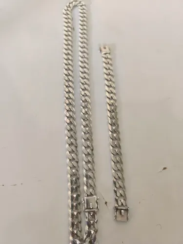 Corrente e pulseira de prata 925