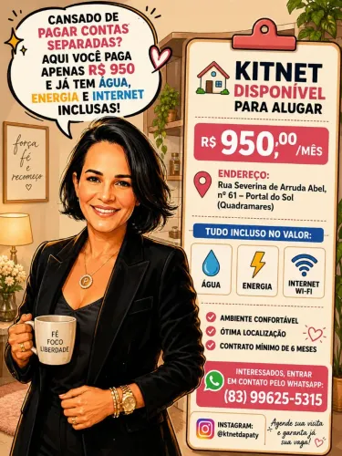 Kitnet mobiliado no Portal do sol