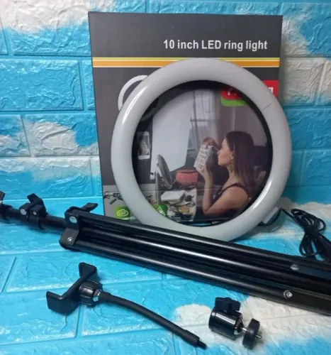 Ring Light Led Iluminador 26cm Completo Com Tripé 2 Metro