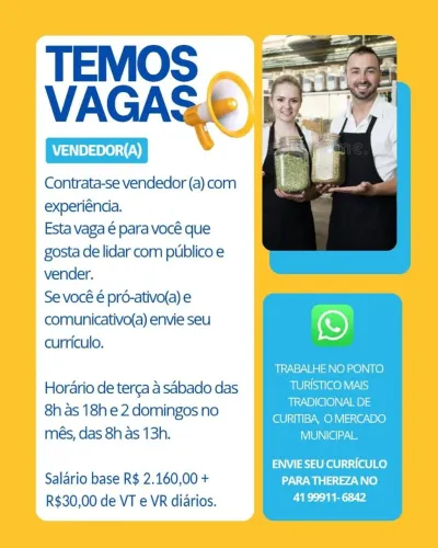 Vendedor (a) de loja