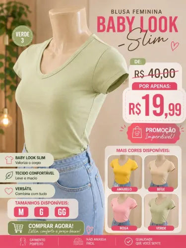 Blusa baby look Slim