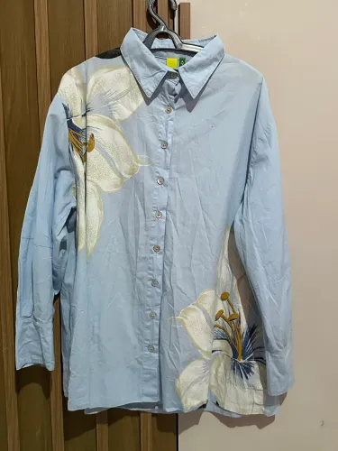 Camisa azul flor Farm Rio P