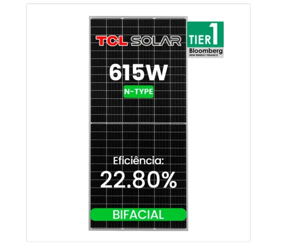 PAINEL SOLAR 615W TCL BIFACIAL