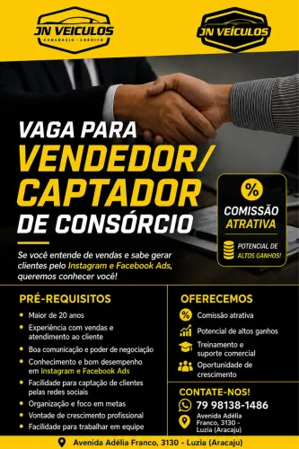 Vaga para Vendedor/Captador