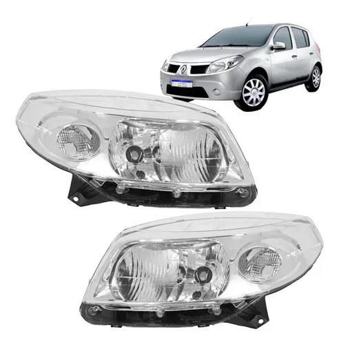 Farol Renault Sandero Cromado 2008 2009 2010 2011