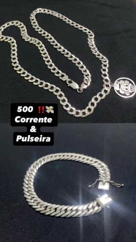 CORRENTE + PULSEIRA PRATA 925