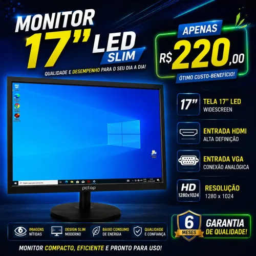 Monitor 17 Polegadas HDMI -6meses de garantia