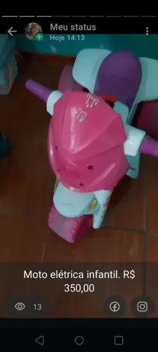 Moto elétrica infantil gatinha 