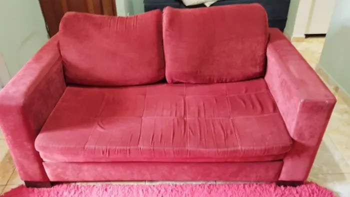 SOFA CAMA CASAL DE MADEIRA BOA CONDIÇÕES QUEM COMPRAR GANHADOIS NICHOS GRANDES *